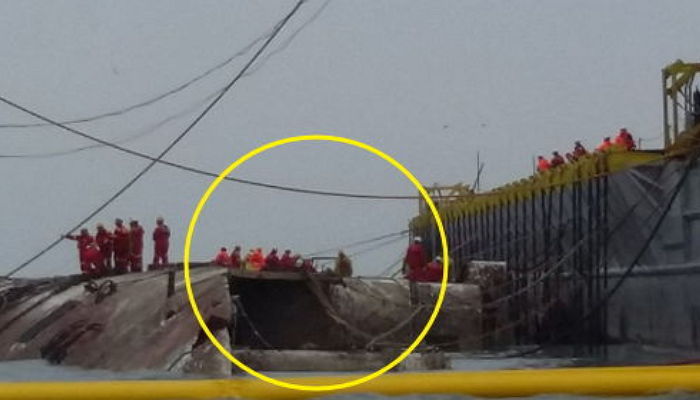 세월호 인양 작업 중 ‘유실 방지막’ 없는 ‘천공’ 발견