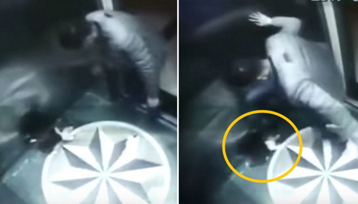 엘리베이터 안에서 강아지 발로 짓밟은 중국인 남성 (영상)