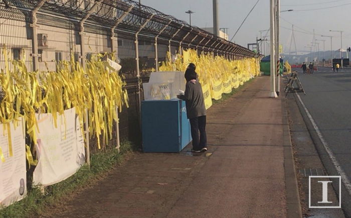 이른 아침 홀로 딸 보러 가는 단원고 미수습자 어머니의 뒷모습