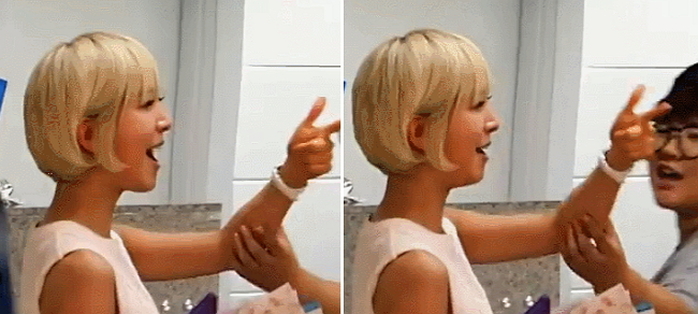 친구와의 뜻밖에 조우에 격하게 기뻐하는 AOA 초아