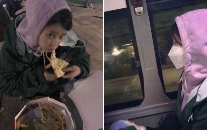 황사에도 마스크 착용하고 강한나와 데이트한 ‘귀요미’ 아이유