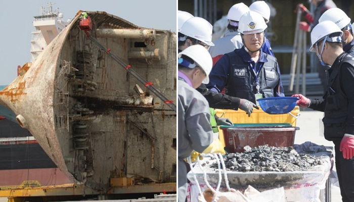 <속보> 세월호 수색 중 온전한 사람 형태 유골 발견