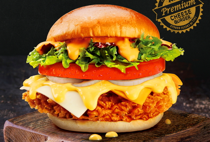KFC, 통가슴살에 ‘치즈만 7가지’ 올린 신상 ‘폴인치즈버거’ 출시