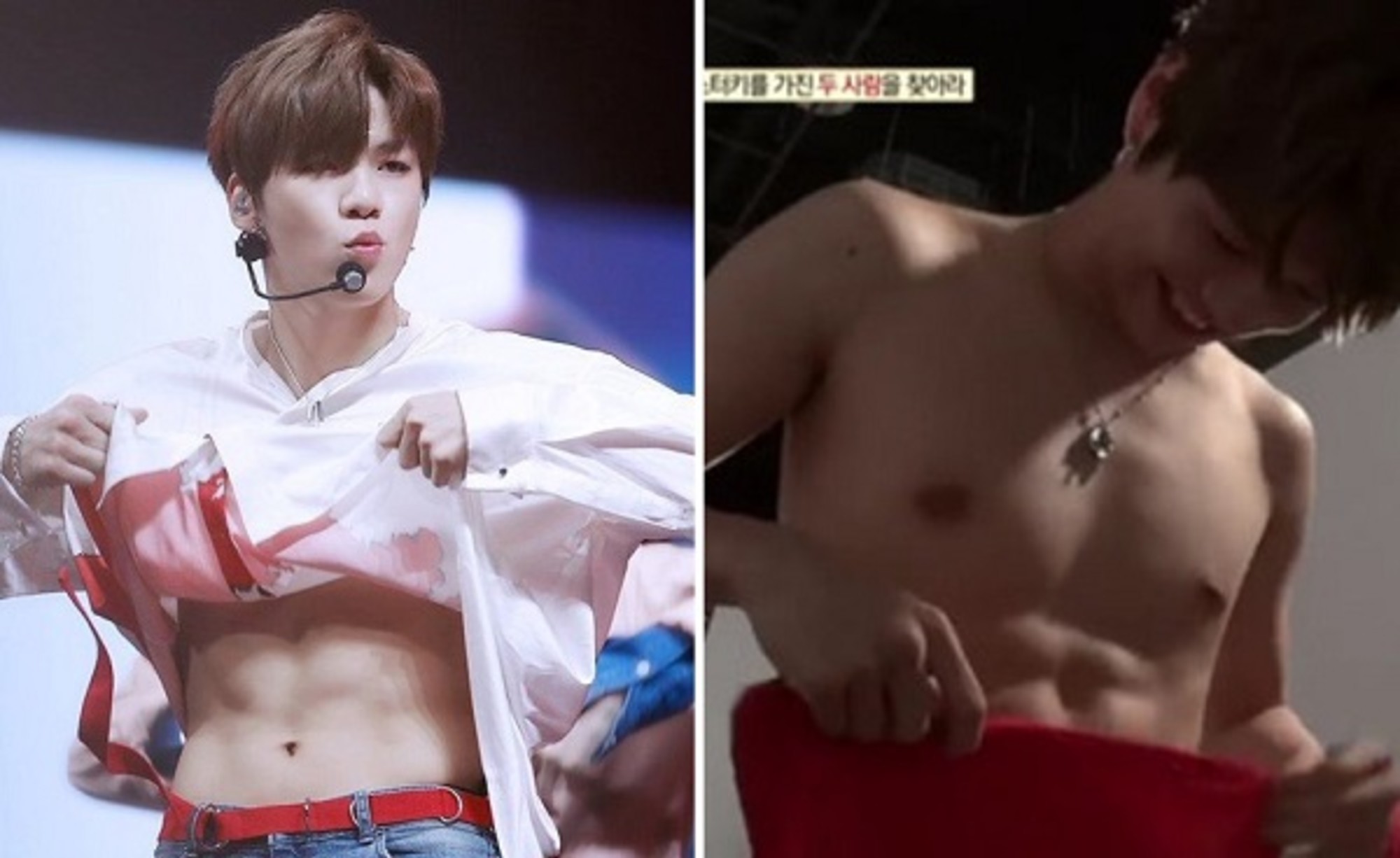 Kang Daniel was caught half-naked exposing his broad chest and luscious abd...