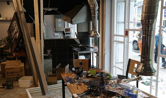 가족과 밥 먹다가 식당 부탄가스 폭발해 얼굴에 화상 입은 생후 6개월 아기