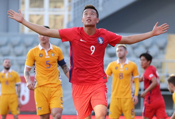한국, 피파랭킹 ‘166위’ 몰도바에 김신욱 헤딩골로 1-0 신승