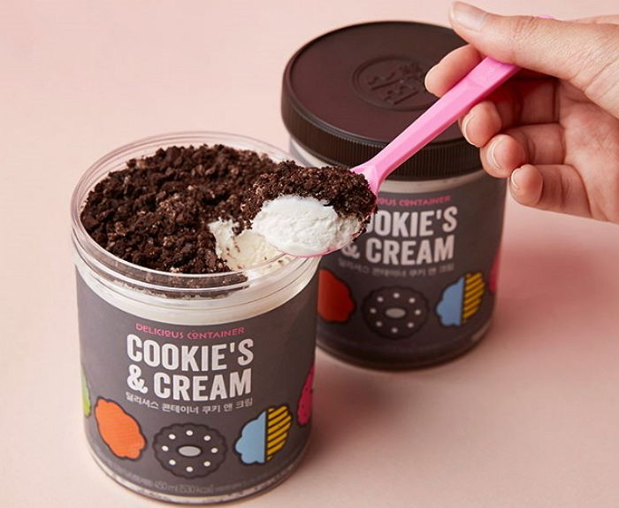 “촉촉 아이스크림에 쿠키 듬뿍” 배라 쿠키앤크림 딜리셔스콘테이너