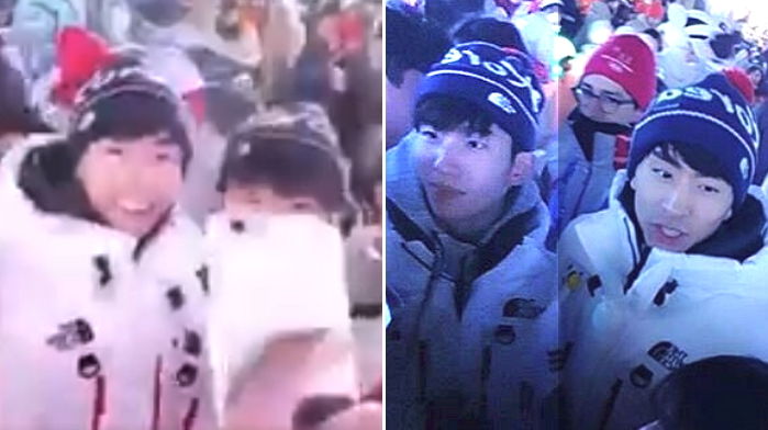 폐막식서 떨어져 있다 서로 발견하고 얼싸 껴안은 임효준·이승훈 (영상)