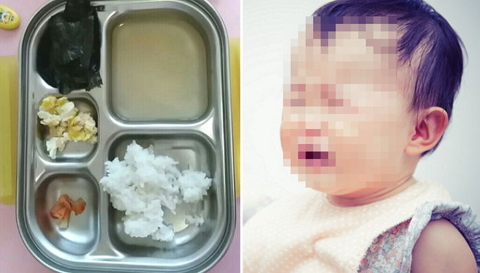 2살 아이가 밥 안먹자 얼굴 ‘급식 식판’에 강제로 박게한 보육교사