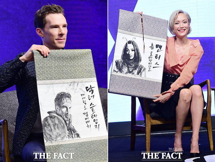 “한국화는 처음이지?” 족자 선물 받고 광대승천한 ‘어벤져스’ 히어로들