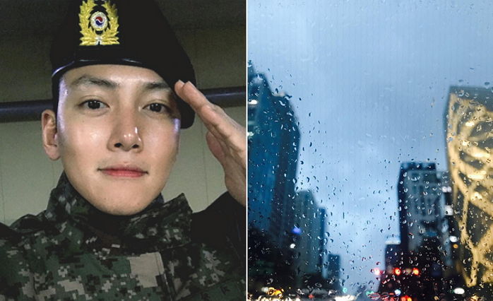 “비 내려도 기분 좋음”…휴가 나온 기쁨에 인증샷 올린 ‘천상 군인’ 지창욱