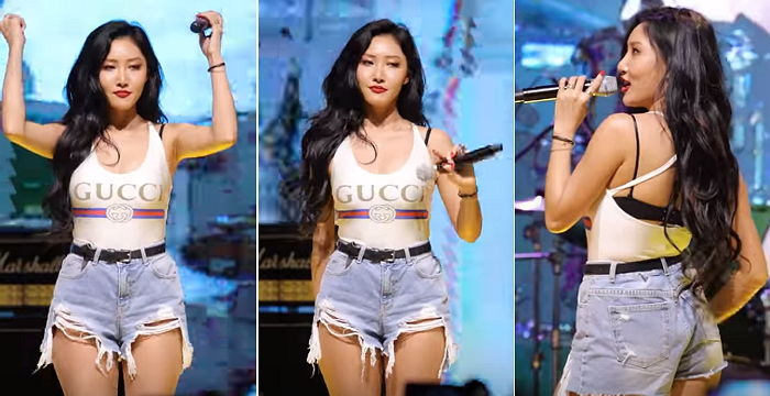 구찌 민소매도 찰떡같이 소화하는 마마무 화사의 ‘환상 옷태’