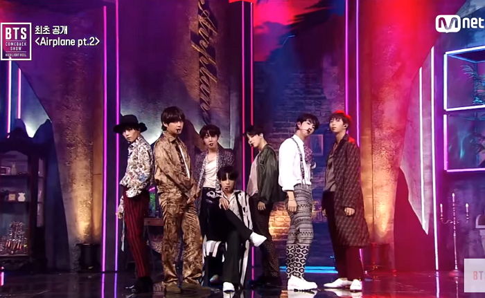최초로 공개된 방탄소년단의 ‘섹시’ 콘셉트 신곡 ‘Airplane pt.2’ 무대