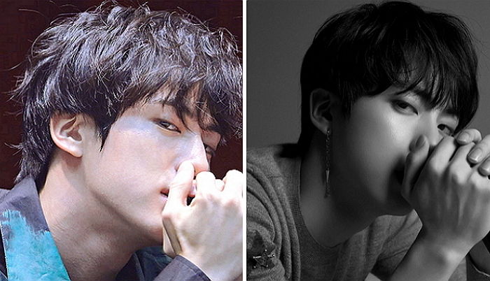 팬사인회 중 ‘앨범사진 포즈’ 똑같이 따라하는 ‘커버남’ 방탄 진