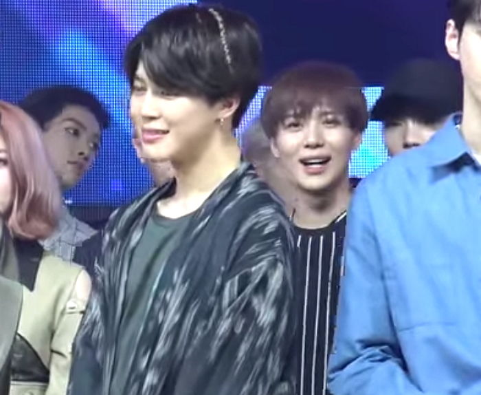 무대서 ‘절친’ 방탄 지민 만나고 좋아 죽는 샤이니 태민