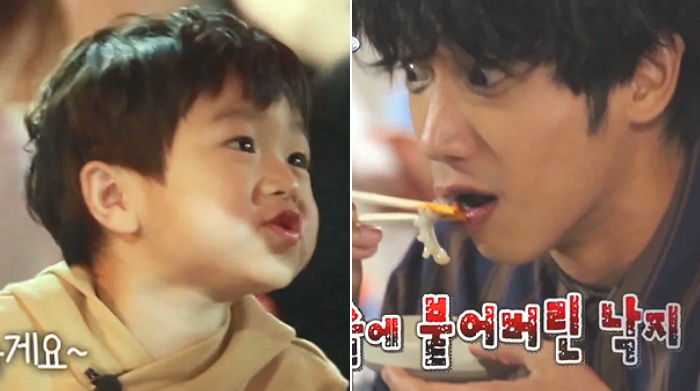 입술에 낙지 딱 달라붙은 삼촌 보고 아프지 말라며 “호~” 해주는 천사 승재