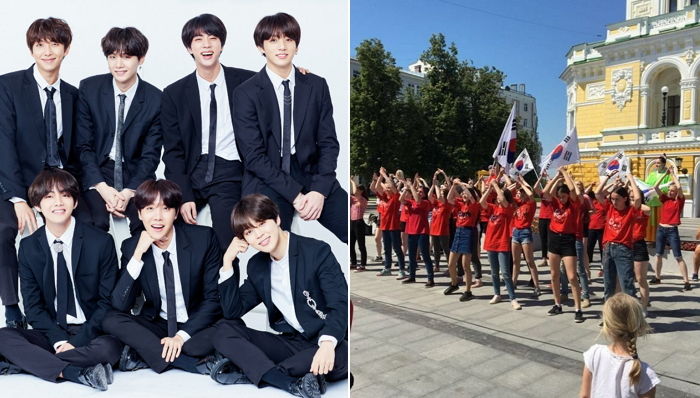 “붉은악마 티셔츠+태극기” 한국 축구 응원하며 팬심 제대로 보여준 러시아 아미