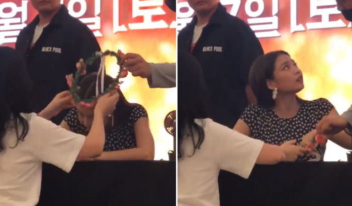 매니저가 자기팬 막자 따끔한 눈빛 쏘며 눈치주는 ‘팬바보’ 블랙핑크 제니