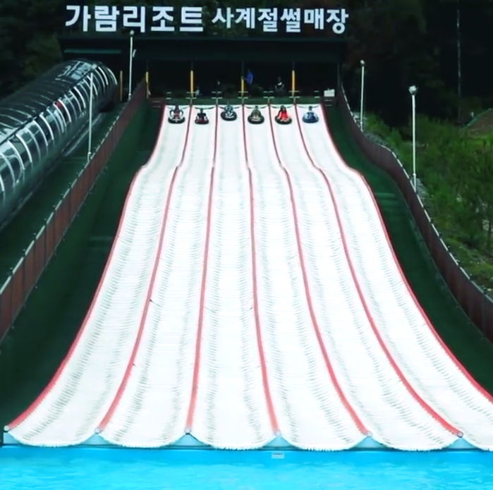 “100m 5초 컷”···극강의 짜릿함 느낄 수 있는 ‘꿀잼’ 초대형 물썰매장