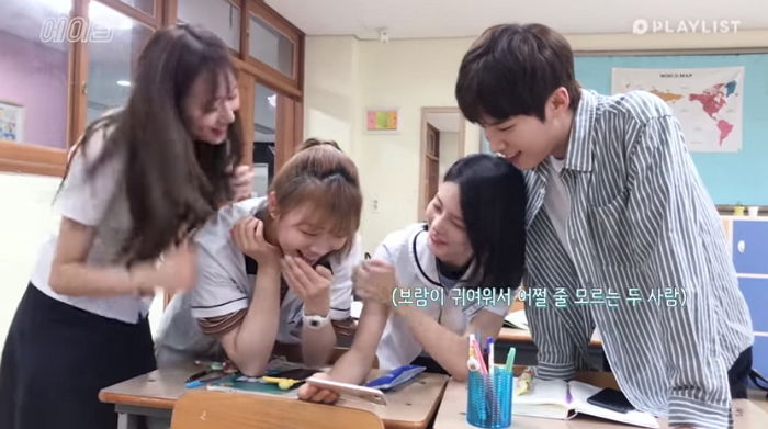 “미치겠다 진짜”…보람이 연기 모니터링 하다 귀여워 어쩔 줄 모르는 ‘에이틴’ 하민