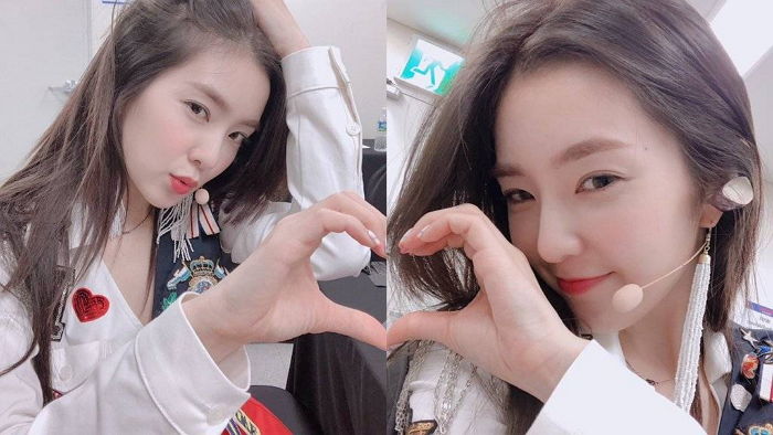 유행 예감인 레드벨벳 아이린의 ‘반쪽 하트’ 셀카
