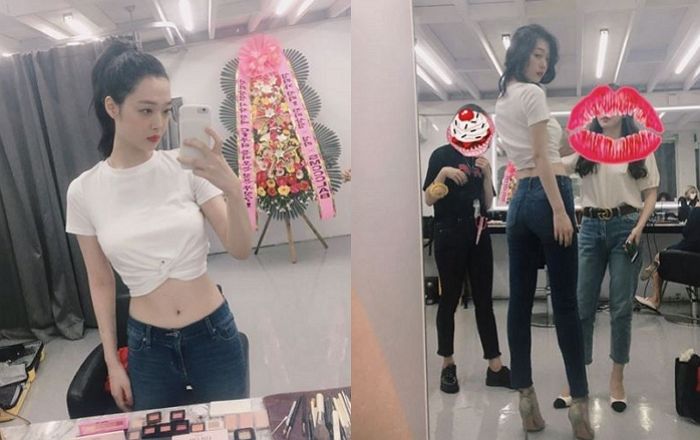 흰티+청바지 입고 ‘마네킹 몸매’ 뽐내는 ‘무결점 여신’ 설리