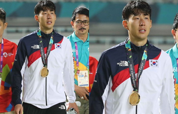 울음 꾹꾹 참다가 한국 응원단 앞에 서자 결국 눈물 터뜨린 손흥민