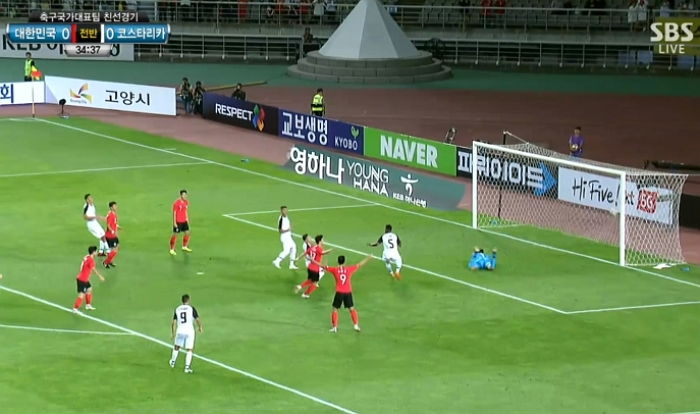 한국대표팀, ‘코스타리카’ 1-0으로 리드…전반전 종료
