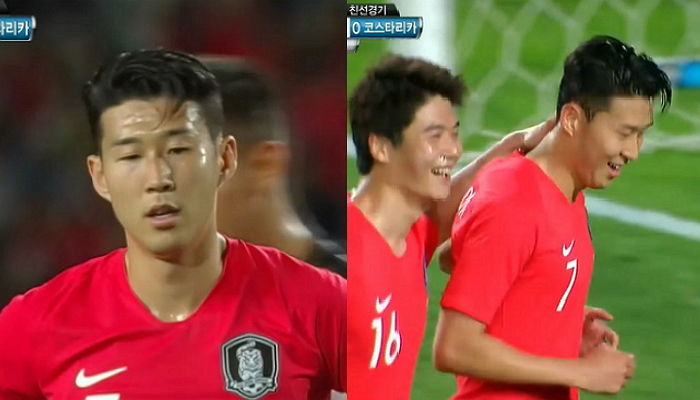 ‘페널티킥 실축’했다가 바로 골 넣자 환하게 미소 짓는 손흥민