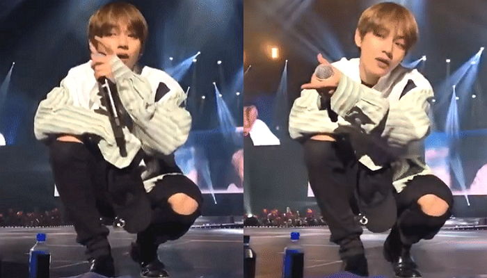 무대 중 팬이랑 ‘아이컨택’하며 꿀 떨어지는 눈빛으로 바라보는 ‘방탄’ 뷔