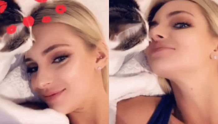 솜방망이로 집사 턱 부여잡고 박력 넘치는 ‘직진 키스’ 선보인 ‘상남자’ 고양이