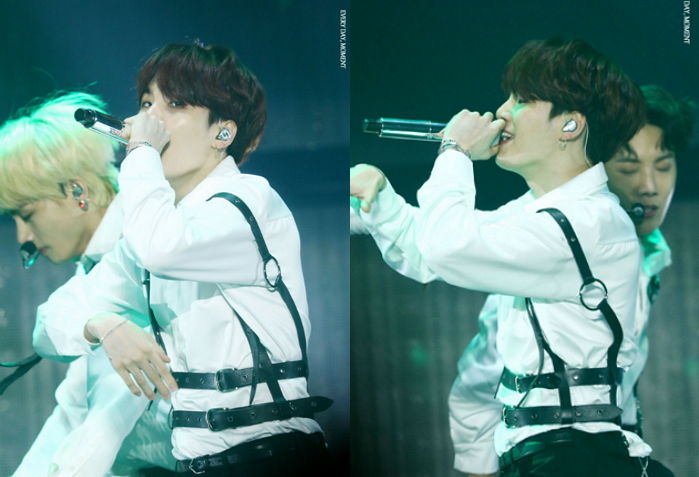 데뷔 후 처음으로 하네스 입고 ‘도도한 고양이’ 느낌 뿜어낸 방탄 슈가