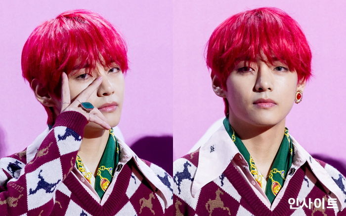 아무나 소화 못하는 ‘새빨간 머리’로 ‘인간 딸기’ 등극한 방탄소년단 뷔