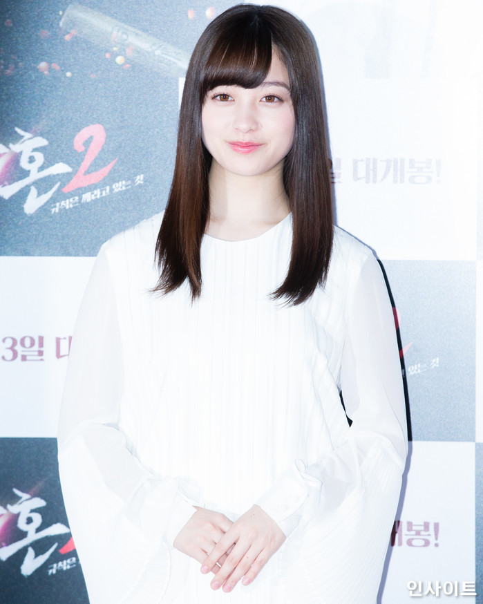 하시모토 칸나가 30일 오전 서울 중구 을지로 메가박스 동대문에서 열린 영화 ‘은혼2: 규칙은 깨라고 있는 것’ 언론시사회에 참석해 포즈를 취하고 있다. / 사진=고대현 기자 daehyun@