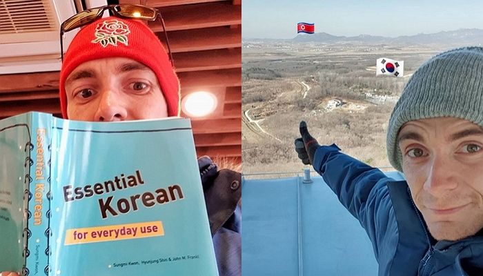 ‘한국’ 깜짝 방문해 DMZ서 인증샷 찍은 해리포터 속 ‘쌍둥이 위즐리’ 형제