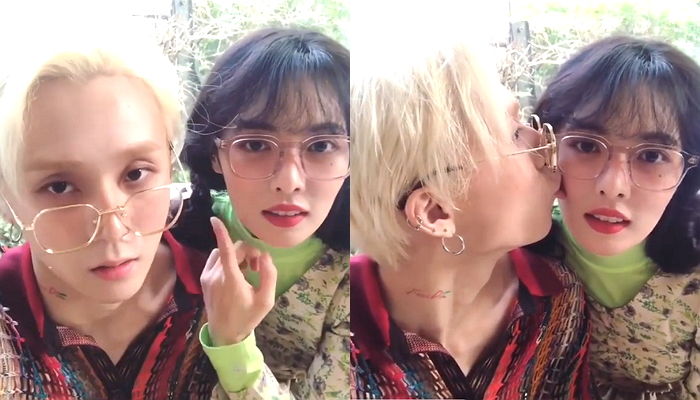 여친 현아 가슴에 머리 기대며 ‘현실 커플’ 스킨십 보여주는 이던