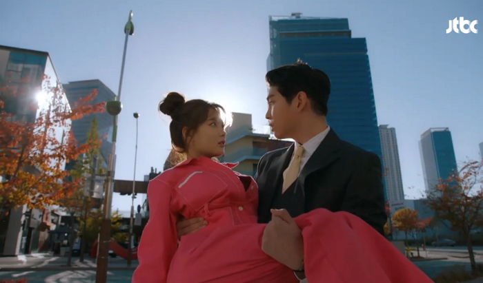 ‘포옹신’ 찍다 윤균상이 와이어에 얼굴 다칠까 걱정해주는 ‘쏘스윗’ 김유정