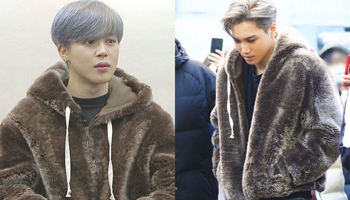 우정 패딩 맞춰 입더니 ‘584만원’짜리 퍼 똑같은 거 사 입은 ‘절친’ 지민X카이