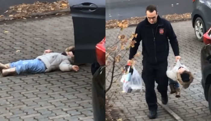 바닥에 드러누워 땡깡부리는 2살 딸을 보고 아빠가 한 행동