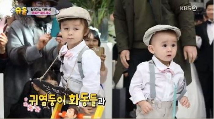 이수지 결혼식서 뒤뚱뒤뚱 걸으며 세젤귀 ‘화동’으로 깜짝 변신한 벤틀리