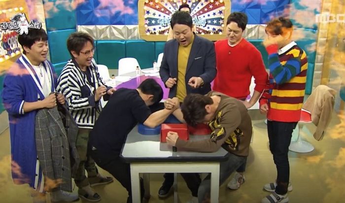 “괜히 다둥이 아빠가 아니다”···한 덩치 하는 연예인들 팔씨름으로 다 꺾은 박지헌