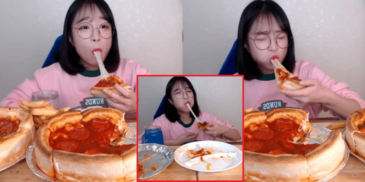 콜라·피클 1도 없이 ‘대왕 시카고피자’ 세 판 클리어한 ‘대식가’ 쯔양