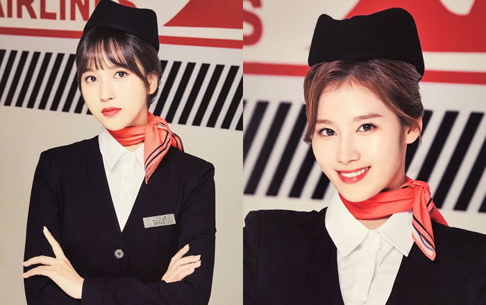 ‘블라우스+스카프’로 승무원 컨셉 화보 찰떡같이 소화한 트와이스