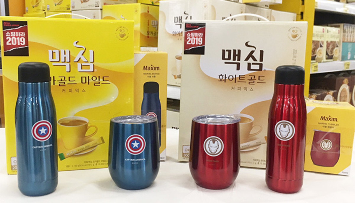 “지금 홈플러스 가면 마블 로고 새겨진 ‘맥심X마블 기획팩’ 득템할 수 있다”