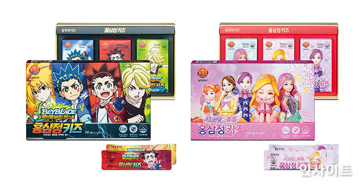 동원F&B, ‘천지인 홍삼정 키즈’ 출시…인기 애니메이션 캐릭터 담았다