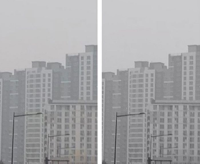 “둘 중 ‘흑백 모드’를 찾아보세요” 하상욱이 올린 미세먼지vs흑백사진 두 장