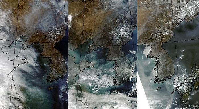 미세먼지가 중국에서 오는 모습이 NASA 카메라에 포착됐다