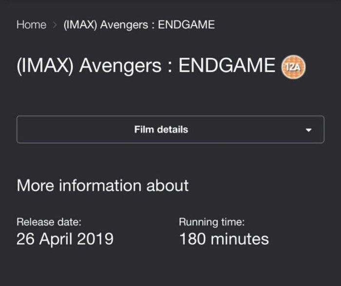 “‘어벤져스: 엔드게임’ 러닝타임 ‘3시간’ 확정”···임시 상영표가 유출됐다