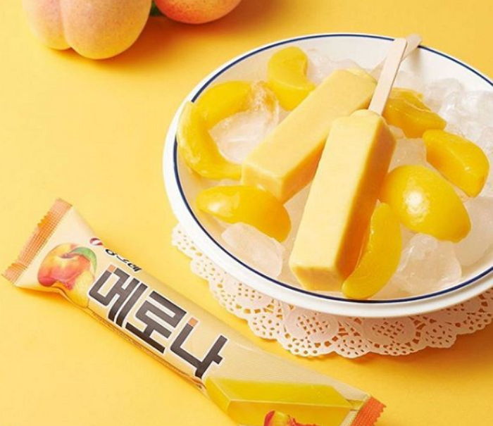 ‘달달+보들’ 황도 꽉 들어차 역대급이라고 난리난 빙그레 신상 ‘메로나 황도’