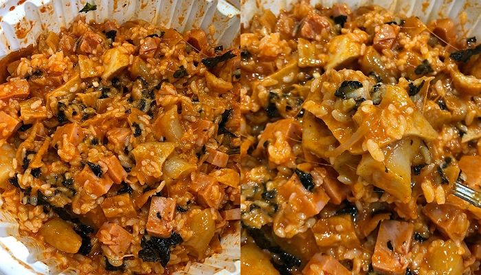 잘게 자른 엽떡에 삼각김밥+참기름 넣어 먹으면 절로 엄지 척 나오는 ‘엽떡 볶음밥’